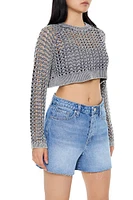 Cropped Netted Sweater