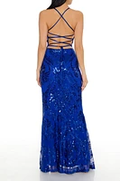 Sequin Jacquard Maxi Dress