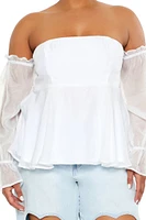 Plus Chiffon Peplum Top