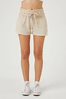 Linen-Blend Drawstring Shorts