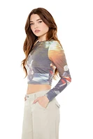 Motorcycle Graphic Crop Top