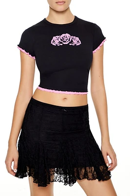 Two-Tone Rose Baby Tee