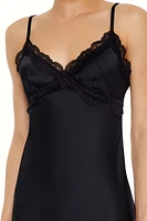 Lace-Trim Lingerie Mini Slip Dress