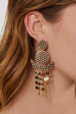 Geo Statement Chandelier Earrings