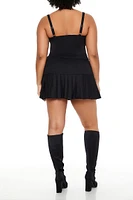 Plus Pleated Mini Skirt