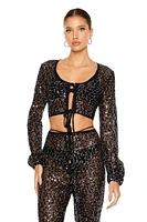 Sequin Crop Top & Pants Set