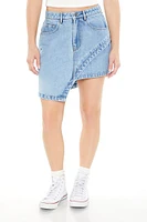 Asymmetrical Denim Mini Skirt