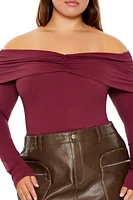 Plus Contour Sculpt Off-the-Shoulder Top