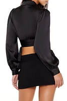 Satin Wrap Crop Top