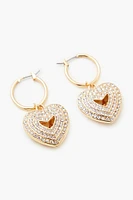 Rhinestone Heart Drop Earrings