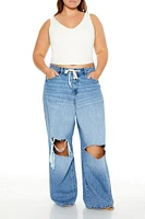 Plus Baggy Drawstring Jeans