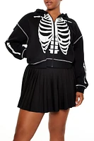 Plus Skeleton Zip-Up Hoodie