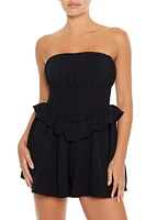 Strapless Ruffle Mini Dress