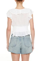 Smocked Ruffle-Trim Top