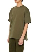 Cotton High-Low Crew Tee