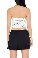 Floral Ribbon-Trim Tube Top