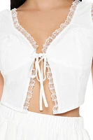 Ruffle-Trim Crop Top