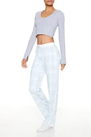 Plaid Straight-Leg Pajama Pants