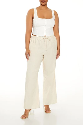 Plus Cotton Wide-Leg Pants