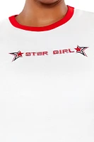 Plus Star Girl Ringer Tee