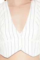 Pinstriped Cropped Vest