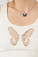 Ribbed Knit Butterfly Tank Top