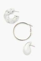 Smooth Geo Hoop Earring Set