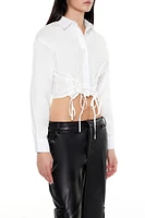 Cropped Lace-Up Shirt