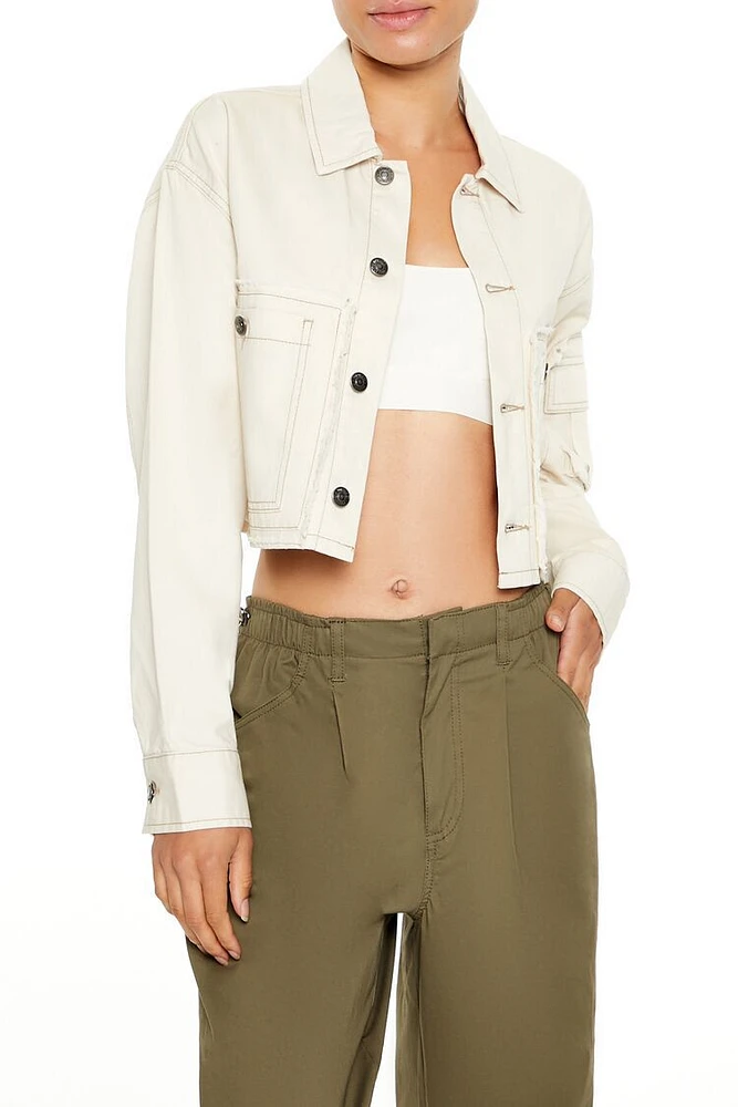 Cropped Cargo Trucker Jacket