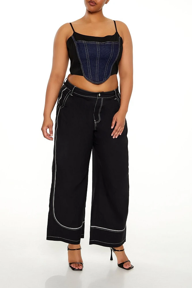 Plus Wide-Leg High-Rise Jeans