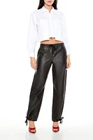 Faux Leather Drawstring Pants