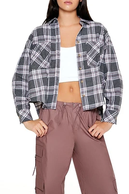 Cropped Plaid Flannel Shirt