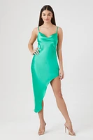 Satin Cowl Slip Dress