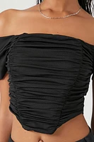 Ruched Off-the-Shoulder Crop Top