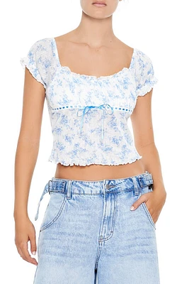 Floral Print Bow Crop Top