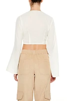 Plunging Tie-Front Crop Top