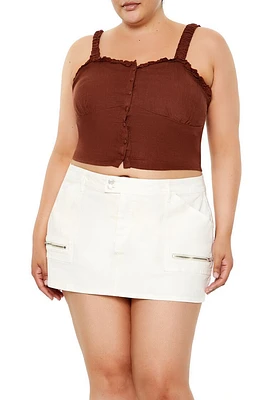 Plus Ruffle-Trim Crop Top