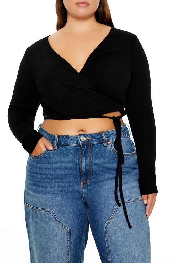 Plus Wrap Crop Top