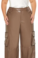 Plus Faux Leather Cargo Pants