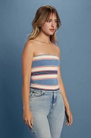 Lee Sweater-Knit Striped Tube Top