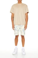 Bleach Dye Denim Cargo Shorts