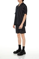 Pinstriped Drawstring Shorts