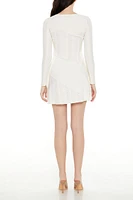 Asymmetrical Eyelet Mini Dress