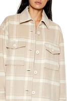 Plaid Drop-Sleeve Trench Coat