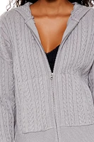 Cable Knit Zip-Up Hoodie