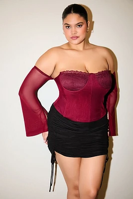 Plus Off-the-Shoulder Corset Top