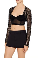 Sequin Mesh Shrug Sweater