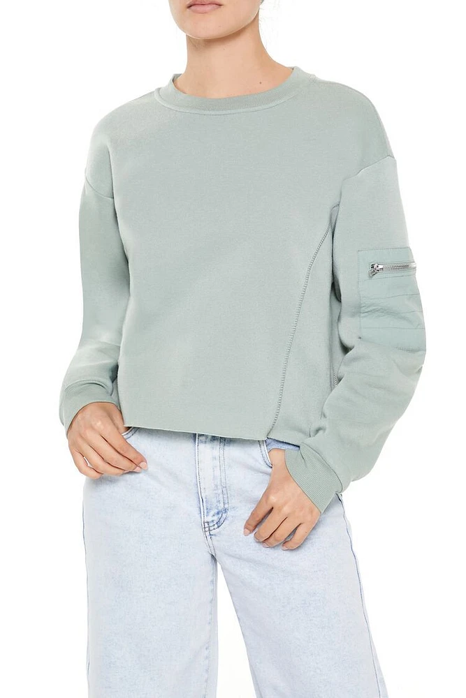 Fleece Cargo Drop-Sleeve Pullover