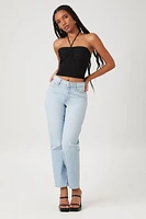 Sweater-Knit Halter Crop Top