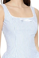Striped Bow Mini A-Line Dress